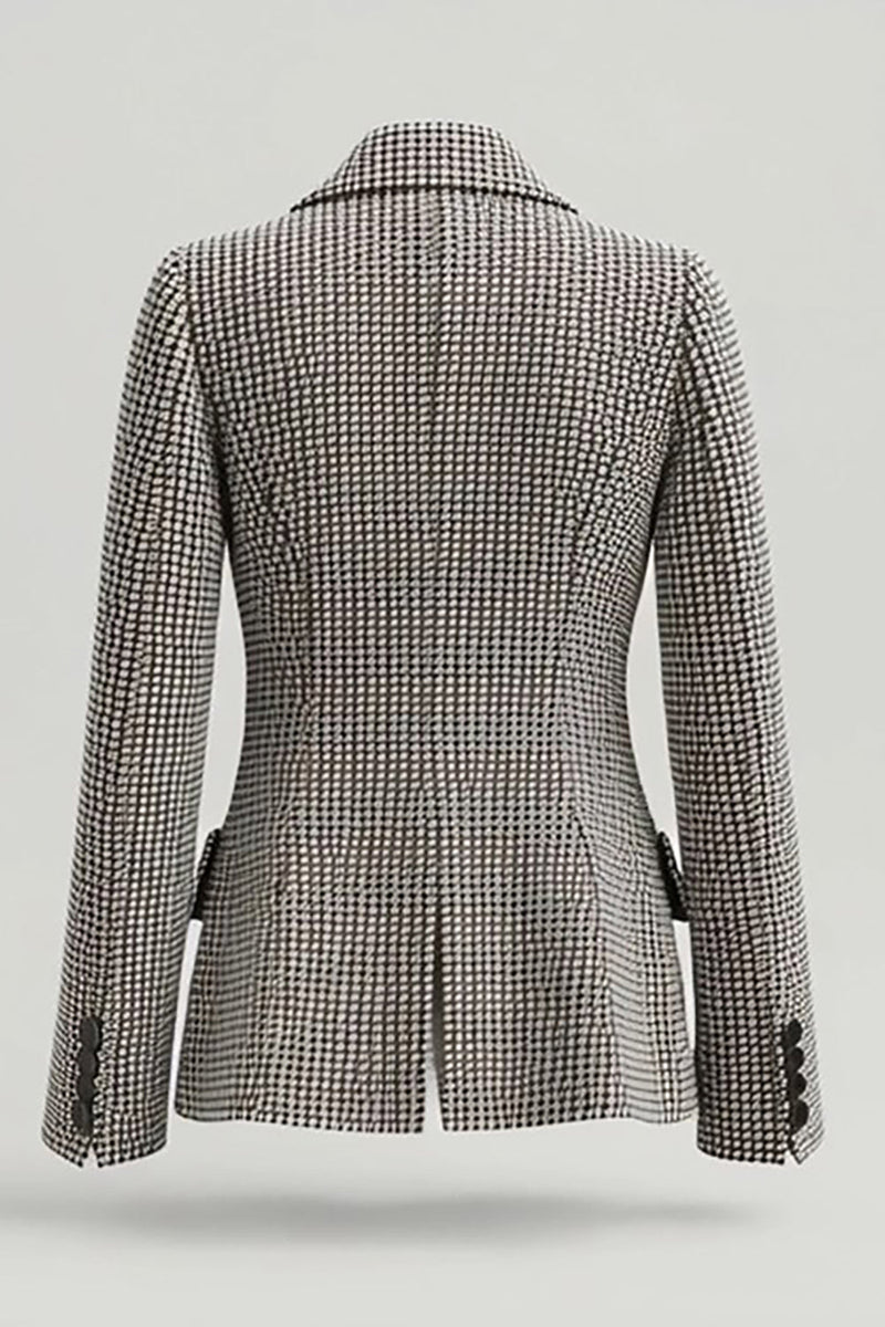 Load image into Gallery viewer, Grey Tweed Single Breasted Notched Lapel Work Blazer