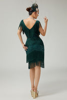 Load image into Gallery viewer, Sparkly Burgundy Fringed Bodycon 1920s Flapper Dress with Sequins