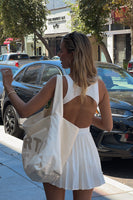 Load image into Gallery viewer, White Square Neck A Line Mini Dress