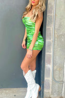 Load image into Gallery viewer, Green Bodycon Strapless Mini Dress
