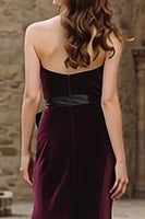 Load image into Gallery viewer, Burgundy Strapless Mermaid Velvet Long Holiday Party Dress with Bow