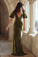 Load image into Gallery viewer, Olive Mermaid Velvet Mermaid Long Holiday Party Dress