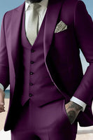 Load image into Gallery viewer, Sage 3 Piece Peak Lapel Single Breasted Men Prom Suits with Pockets