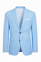 Load image into Gallery viewer, Sky Blue 2 Piece Single Breasted Notched Lapel Men Prom Suits with Sleeves
