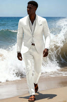 Load image into Gallery viewer, Sky Blue 2 Piece Single Breasted Notched Lapel Men Prom Suits with Sleeves