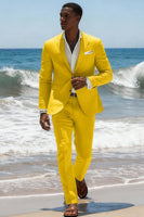 Load image into Gallery viewer, Sky Blue 2 Piece Single Breasted Notched Lapel Men Prom Suits with Sleeves