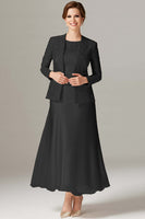 Load image into Gallery viewer, Floral Champagne Satin Mother of the Bride Dress with Sparkly Jacket