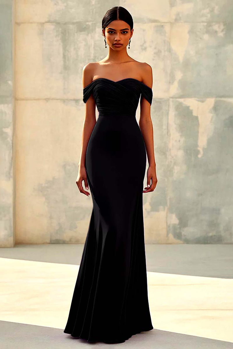 Load image into Gallery viewer, Elegant Purple Off the Shoulder Sweetheart Long Formal Dress