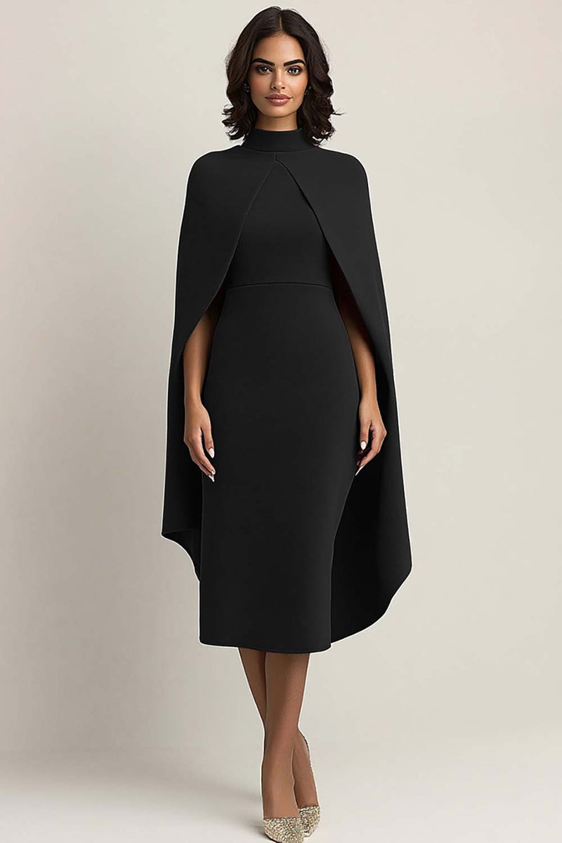 Load image into Gallery viewer, Burgundy High Neck Sheath Long Formal Dress with Shawl