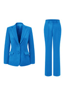 Load image into Gallery viewer, 2 Piece Dark Fuchsia Satin Notched Lapel Women Prom Suits