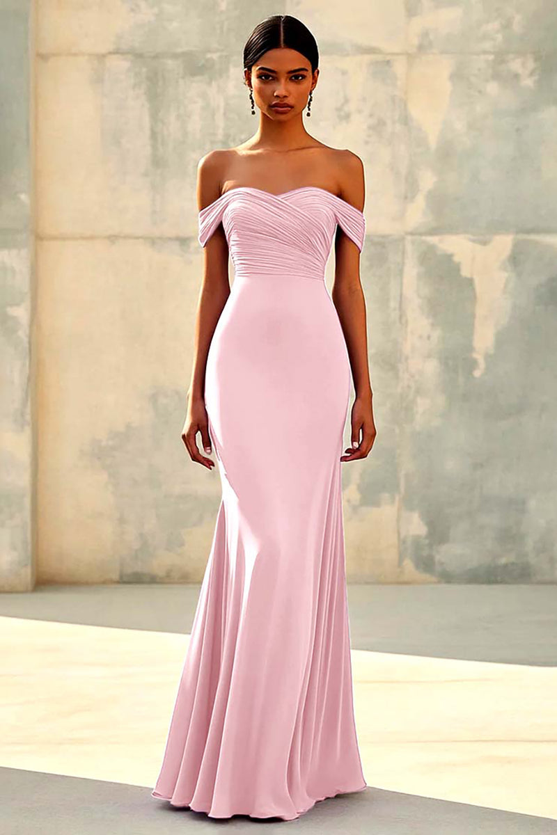 Load image into Gallery viewer, Elegant Purple Off the Shoulder Sweetheart Long Formal Dress