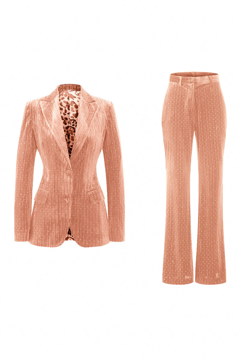 Load image into Gallery viewer, 2 Piece Sparkly Dark Green Single Breasted Peak Lapel Women Prom Suits