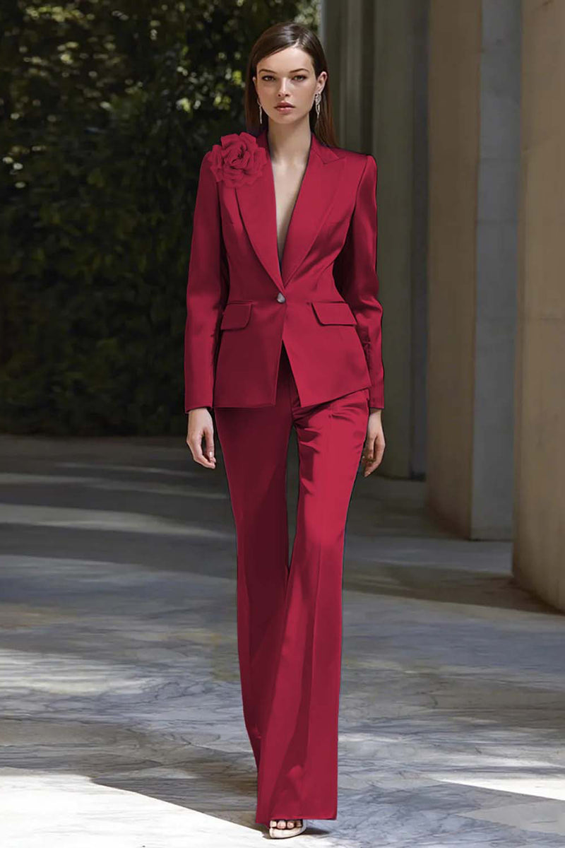 Load image into Gallery viewer, 2 Piece Lilac Satin Floral Peak Lapel Business Suits