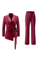 Load image into Gallery viewer, 2 Piece Lilac Peak Lapel Long Sleeves Women Prom Suits with Sash