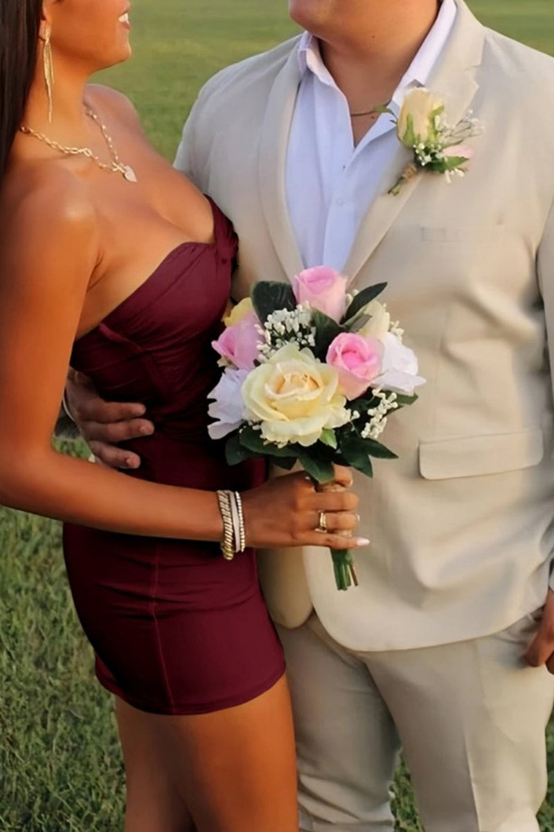 Load image into Gallery viewer, Black Satin Cut Out Tight Strapless Mini Party Dress