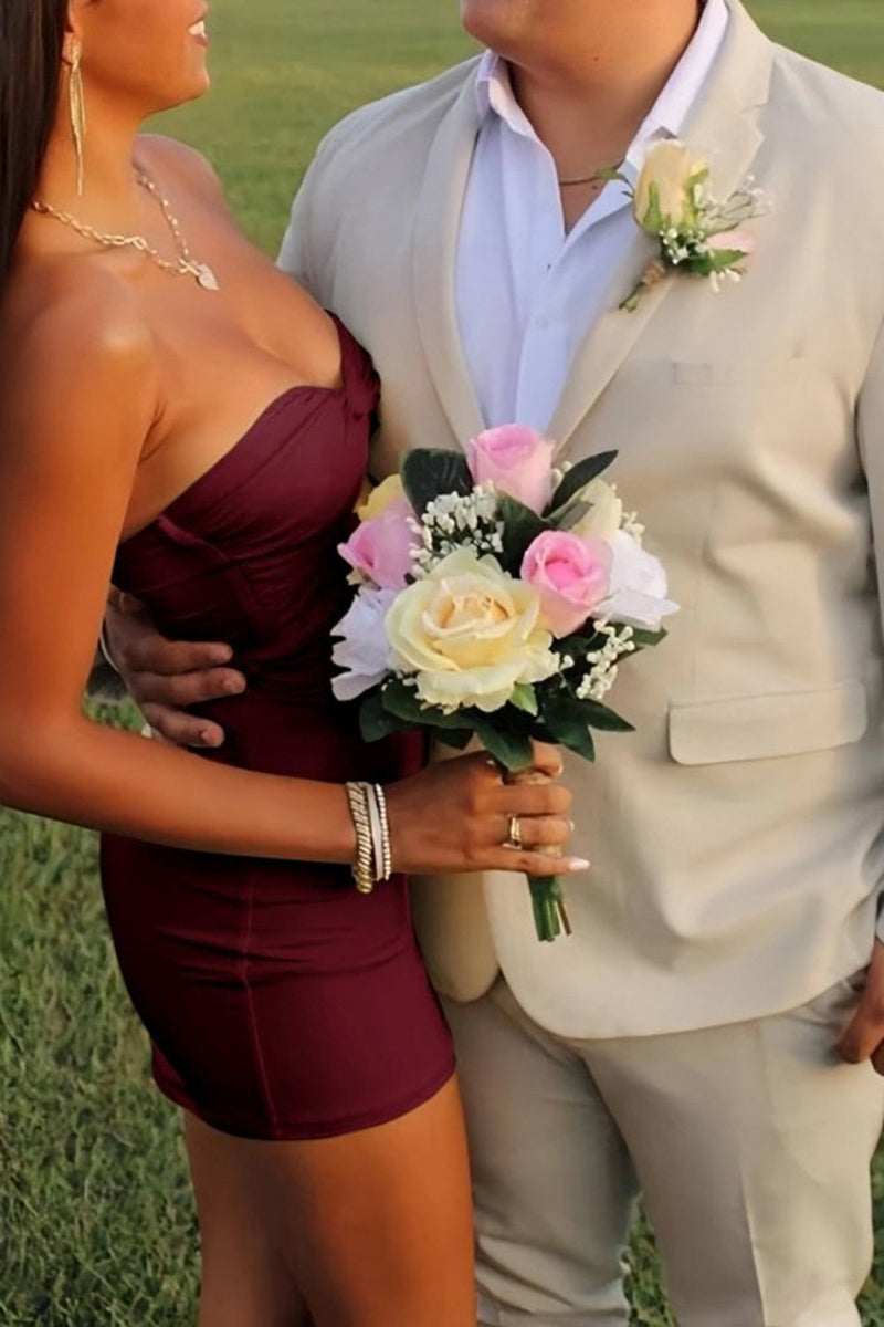 Load image into Gallery viewer, Lilac Bodycon Sweetheart Short Prom Dress with Keyhole