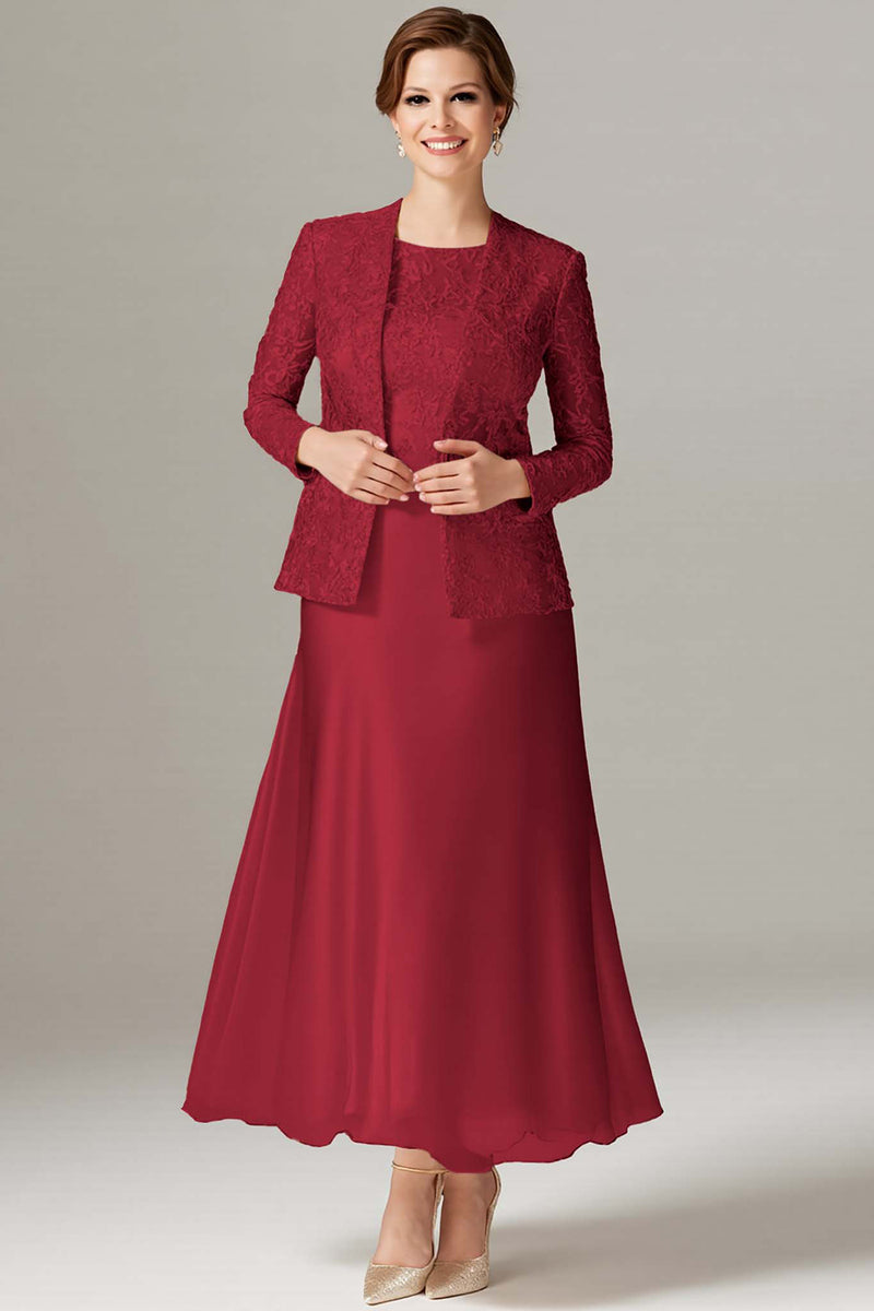 Load image into Gallery viewer, Floral Champagne Satin Mother of the Bride Dress with Sparkly Jacket