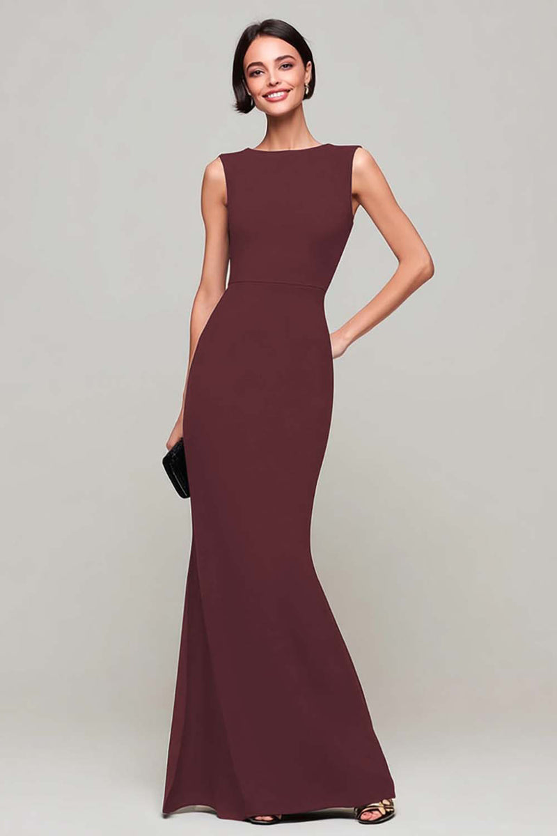 Load image into Gallery viewer, Simple Black Mermaid Boat Neck Long Formal Dress