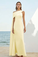 Load image into Gallery viewer, White Chiffon Sheath Asymmetrical Rehearsal Dinner Dress