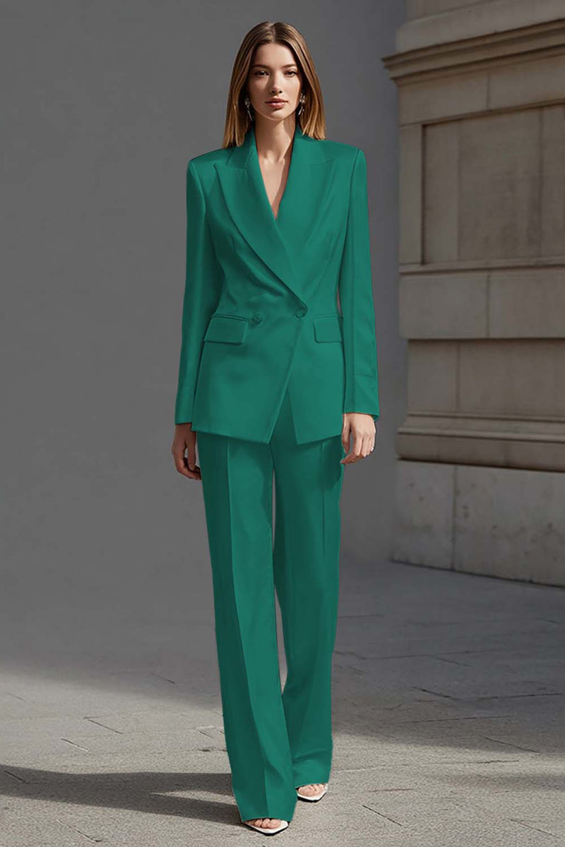 Load image into Gallery viewer, 2 Piece Ivory Double Breasted Peak Lapel Business Suits