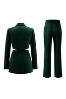 Load image into Gallery viewer, 2 Piece Grey Blue Cut Out Notched Lapel Women Prom Suits