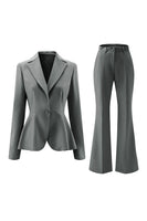 Load image into Gallery viewer, 2 Piece Grey Green One Button Notched Lapel Women Prom Suits