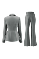 Load image into Gallery viewer, 2 Piece Grey Green One Button Notched Lapel Women Prom Suits