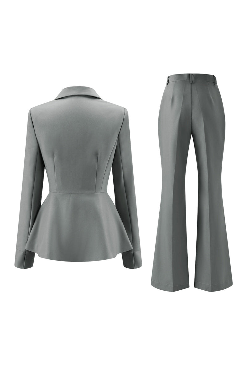 Load image into Gallery viewer, 2 Piece Grey Green One Button Notched Lapel Women Prom Suits