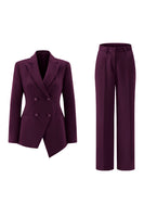 Load image into Gallery viewer, 2 Piece Fuchsia Peak Lapel Double Breasted Women Prom Suits