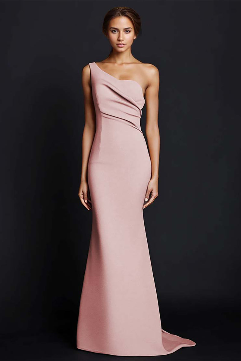 Queendancer Women Elegant Dusty Rose Satin Formal Dress One Shoulder Gala Dress Mermaid Ruched Evening Dress queendancer Queendancer Women Elegant Dusty Rose Satin Formal Dress One Shoulder Gala Dress Mermaid Ruched Evening Dress queendancer