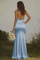 Load image into Gallery viewer, Dusty Rose Satin Halter Sheath Long Bridesmaid Dress