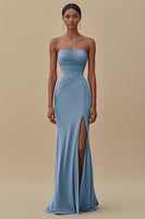 Load image into Gallery viewer, Elegant Black Sheath Chiffon Long Formal Dress with Slit