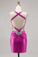 Load image into Gallery viewer, Sparkly Green Satin Corset Tight Short Homecoming Dress with Beading