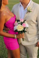 Load image into Gallery viewer, Black Satin Cut Out Tight Strapless Mini Party Dress