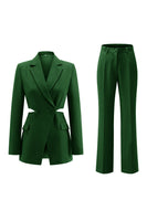 Load image into Gallery viewer, 2 Piece Grey Blue Cut Out Notched Lapel Women Prom Suits