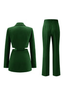 Load image into Gallery viewer, 2 Piece Grey Blue Cut Out Notched Lapel Women Prom Suits