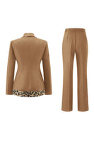 Load image into Gallery viewer, 2 Piece Black Shawl Lapel Leopard Printed Women Prom Suits with Bow