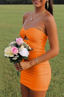 Load image into Gallery viewer, Black Satin Cut Out Tight Strapless Mini Party Dress