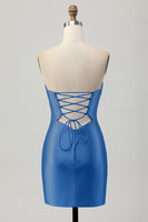 Load image into Gallery viewer, Sparkly Fuchsia Sweetheart Keyhole Tight Short Beaded Homecoming Dress