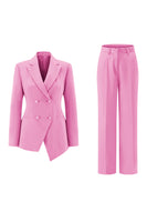 Load image into Gallery viewer, 2 Piece Fuchsia Peak Lapel Double Breasted Women Prom Suits