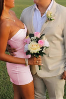 Load image into Gallery viewer, Lilac Bodycon Sweetheart Short Prom Dress with Keyhole