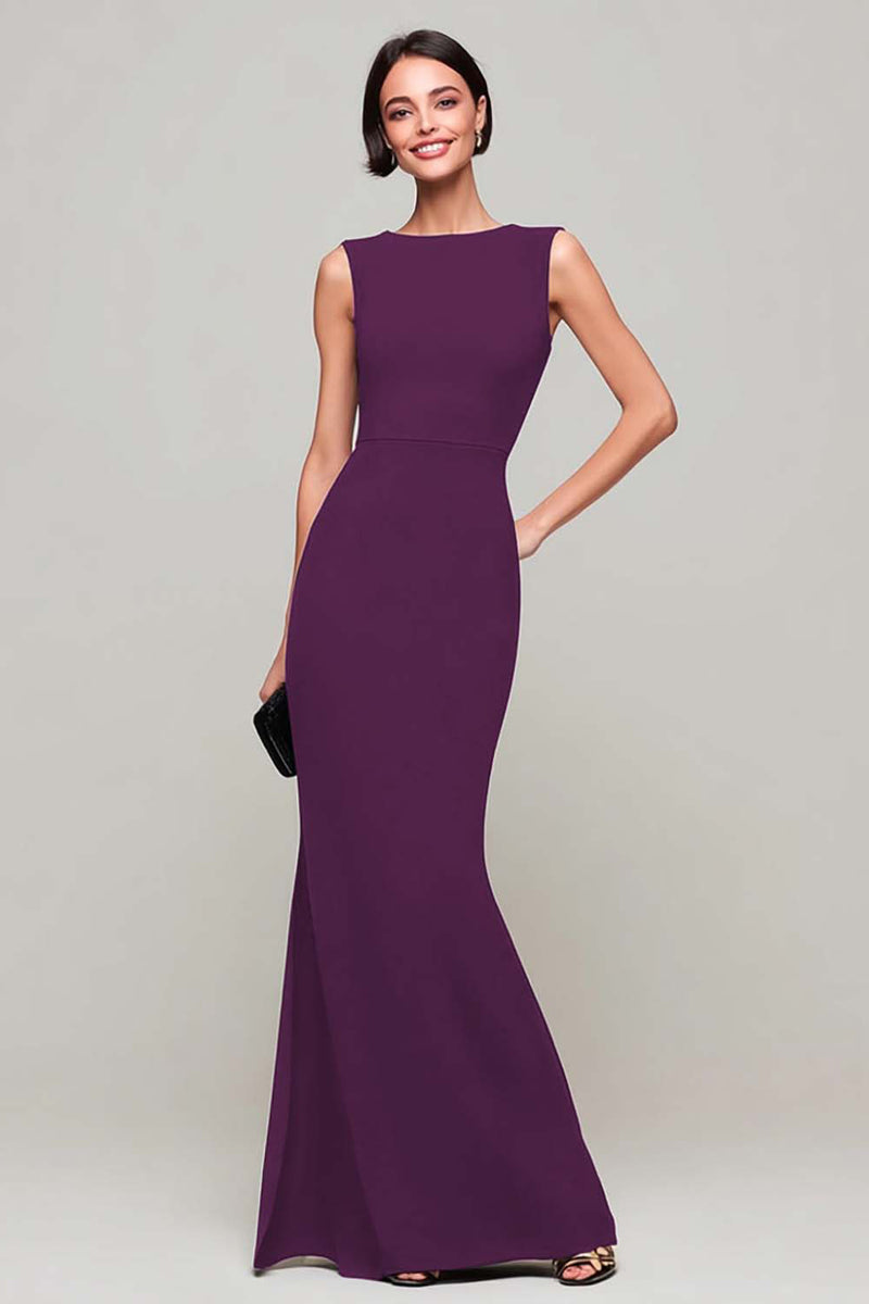 Load image into Gallery viewer, Simple Black Mermaid Boat Neck Long Formal Dress