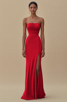 Load image into Gallery viewer, Elegant Black Sheath Chiffon Long Formal Dress with Slit