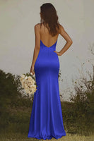 Load image into Gallery viewer, Dusty Rose Satin Halter Sheath Long Bridesmaid Dress