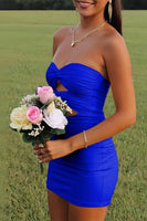 Load image into Gallery viewer, Lilac Bodycon Sweetheart Short Prom Dress with Keyhole