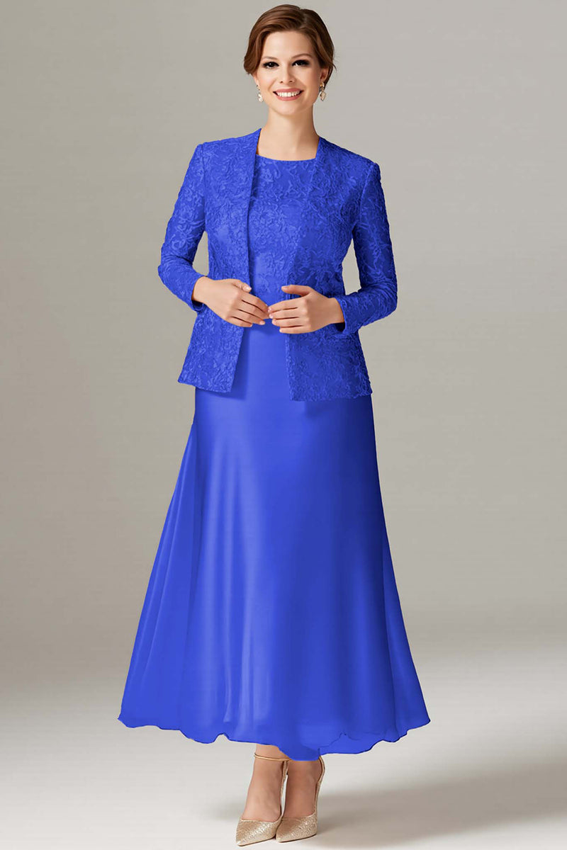 Load image into Gallery viewer, Plus Size Dusty Rose Satin Mother of the Bride Dress with Jacket