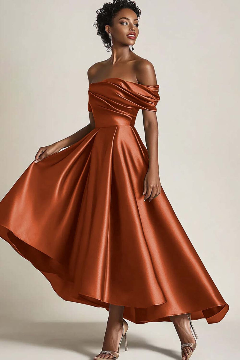 Queendancer Women Wedding Guest Dress Elegant Terracotta Satin Mother of the Bride Dress Off the Shoulder Asymmetrical A Line Mother of the Groom Dress queendancer Queendancer Women Wedding Guest Dress Elegant Terracotta Satin Mother of the Bride Dress Off the Shoulder Asymmetrical A Line Mother of the Groom Dress queendancer