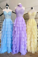 Load image into Gallery viewer, Fuchisa Sweetheart Corset Prom Dress with Slit