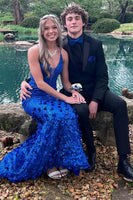 Load image into Gallery viewer, 3 Piece Notched Lapel Black Men's Prom Suits