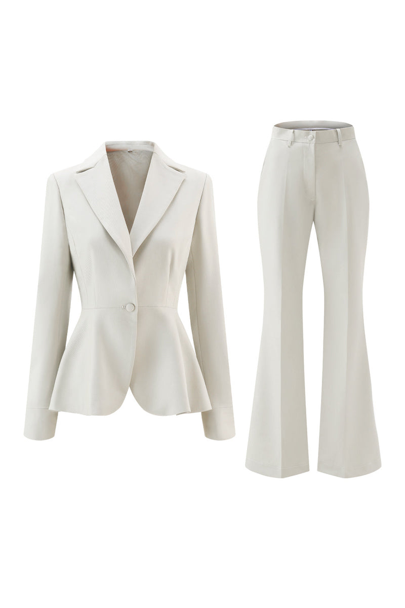 Load image into Gallery viewer, 2 Piece Grey Green One Button Notched Lapel Women Prom Suits